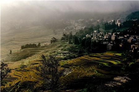 Каскады рисовых террат Хунхэ-Хани в провинции Юньнань. Здесь малый народ хани выращивает рис точно так же, как это делали их предки 1300 лет назад. (Наталья Майборода)