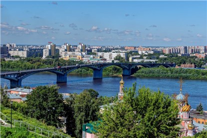 Стрелка Оки и Волги в Нижнем Новгороде